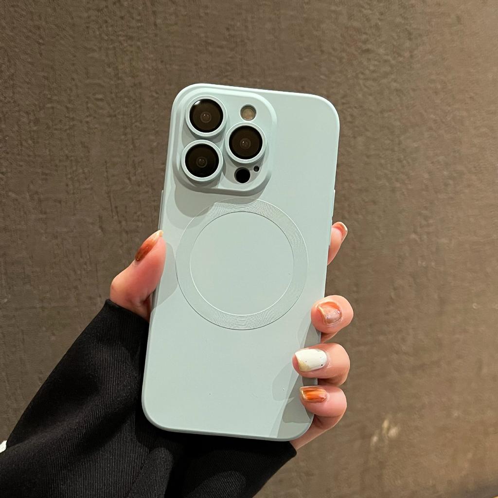 Applicable To iPhone11promax Liquid Magnetic Mobile Phone Case Apple 11 Silicone CD Pattern with Built-in Lens Case