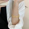 Niche Golden Auspicious Words Women's Solid Concubine Bracelet - Retro Style Engraved Round Version
