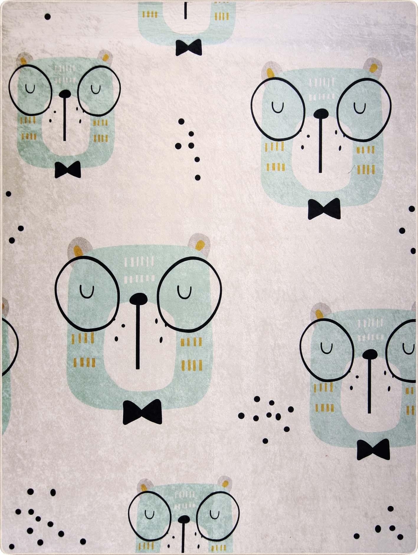 Tapis chambre enfant 120x160 cm Polyester Hibou 120x160 cm blanc