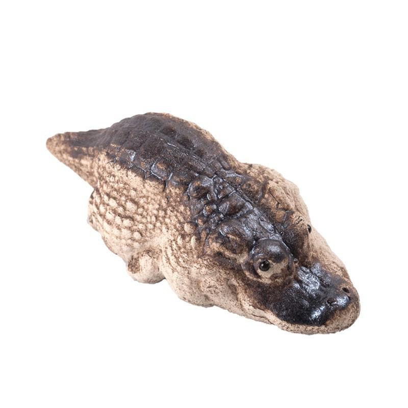 Charming Little Crocodile Tea Set Resin Ornament for Kids' Room