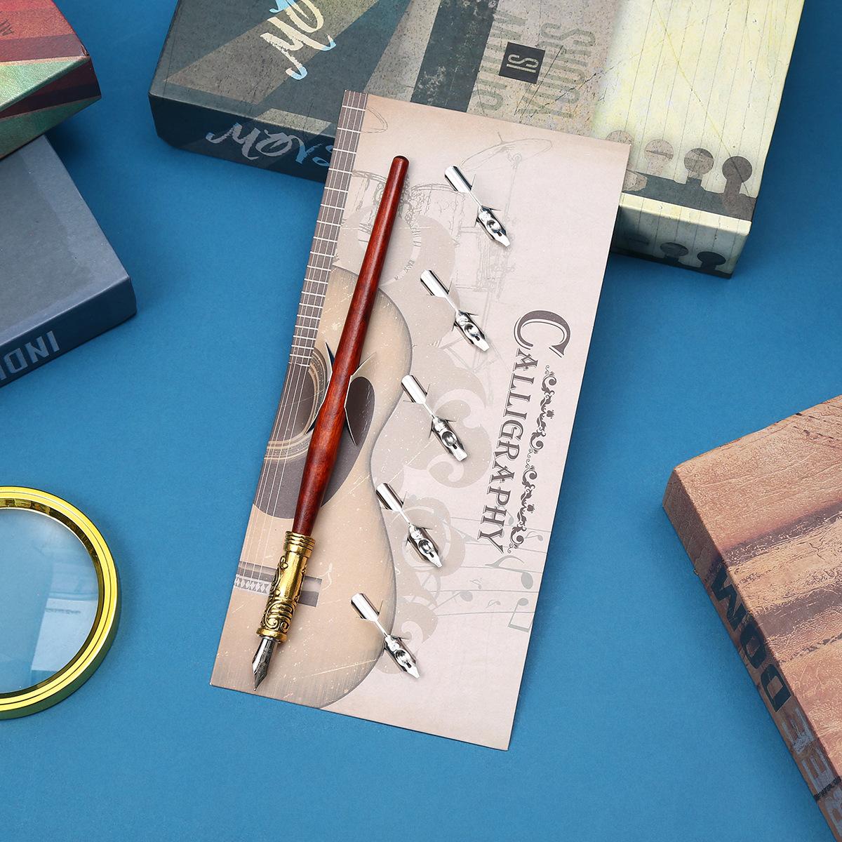 

Round Rod Dipping Pen Stationery Student English Calligraphy Practice Pen Straight Rod Diagonal Rod Comic Dipping Pen 0.5mm