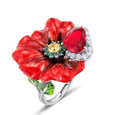 Rose Ring Lady, Enamel Cloisonne Craft