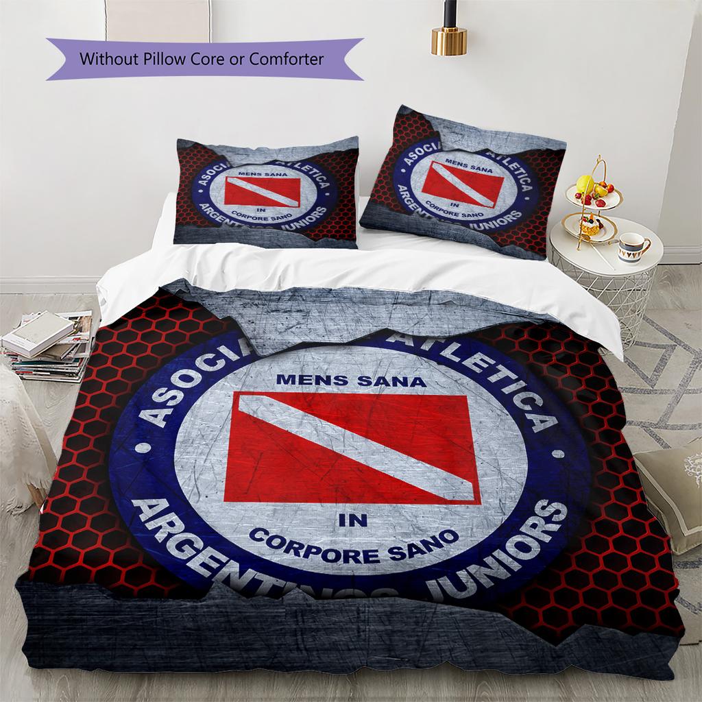 Argentinos Juniors Pattern Bedding Quilt Set Home Decoration Gift (1 * Duvet Cover + 2 * Pillowcase Without Core)