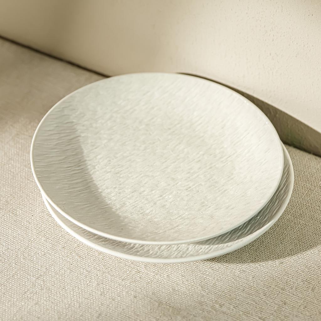 Premium Texture White Ceramic Plate Light Luxury Tableware Plate Plate Household Vegetable Plate Pasta Plate Steak Plate