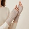 Wool Knitted Gloves Velvet Plush Mittens Lovely Half Finger Gloves  Students