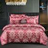 Rayon White Duvet Jacquard Satin Cover Couple 2 People Double Bed Quilt Cover Bedding Set Queen King Size Comforter Set