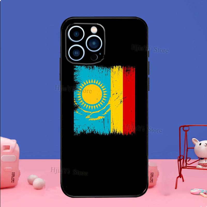 Kazakhstan flag Phone Case For iPhone 16 15 11 12 13 14 Pro Max Mini X XS XR Plus SE2 Funda Coque Capa Cover