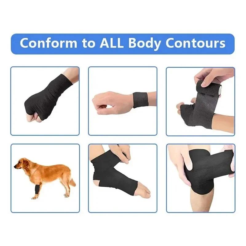 1/3pcs Non-woven Self-adhesive Elastic Bandage Breathable Non-sticky Hair Pet Finger Wrist Ankle Sports Protective Bandage