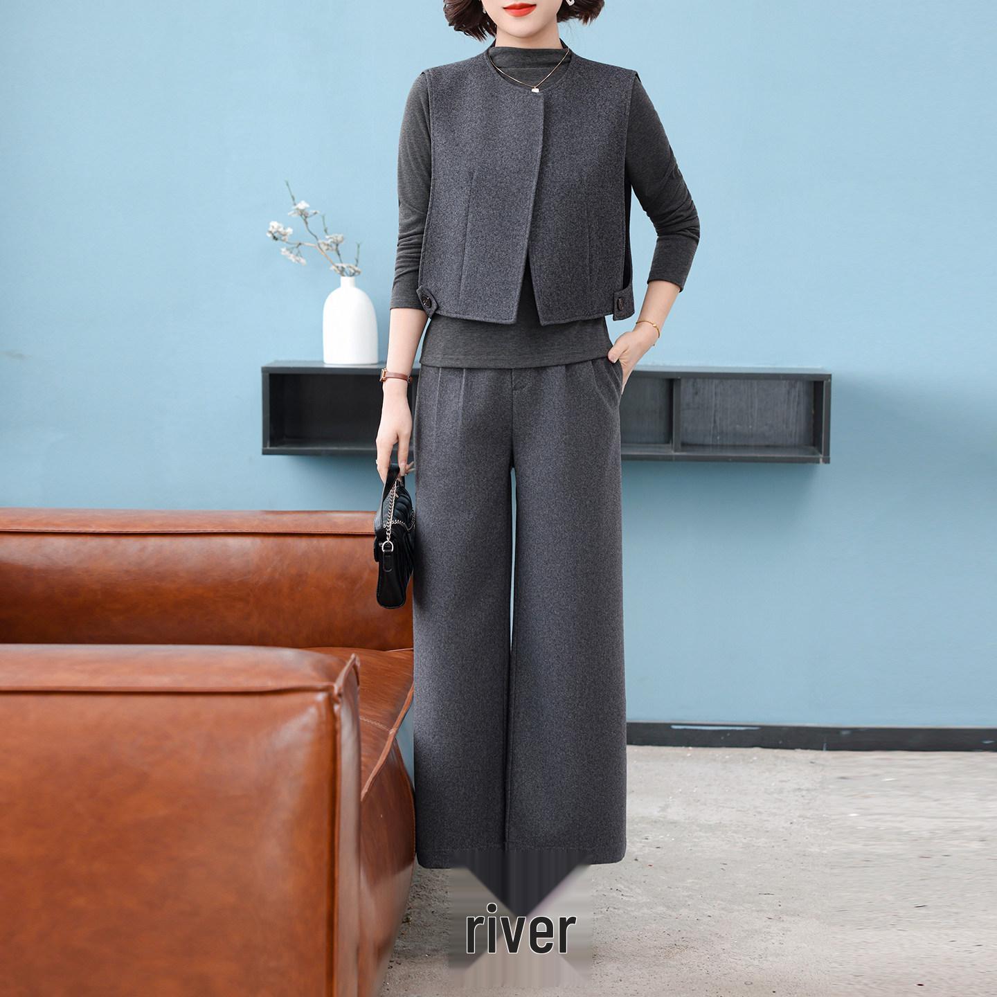 

Mom s 2026 Elegant Spring Suit: Three-Piece Vest Set for Middle-Aged & Elderly Women - Perfect for Mother s Day 2XL for 118-130 lbs