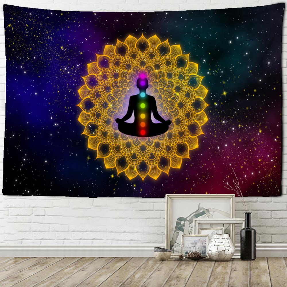 2021 Indian Buddha Meditation Tapestry Wall Hanging Witchcraft Art Bohemian Hippie Bedroom Home Decor