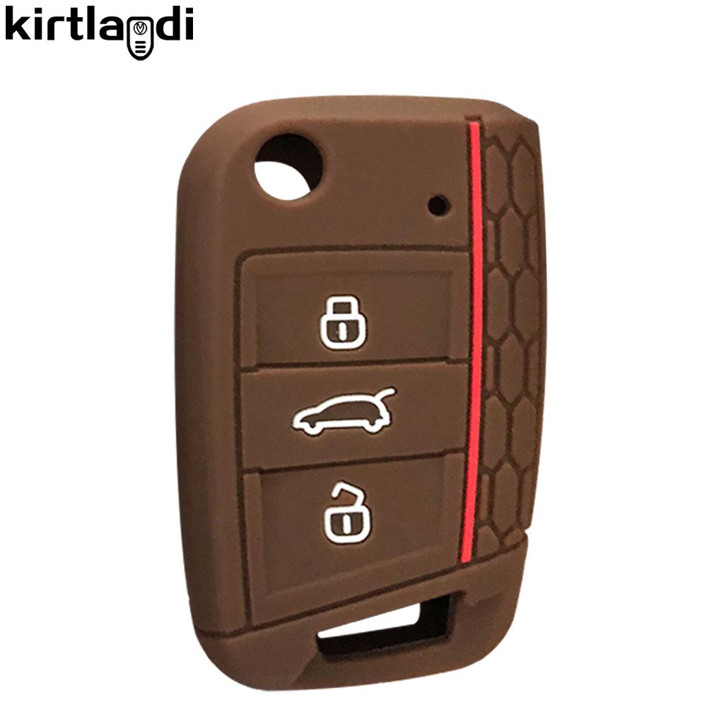 

для VW golf 7 GTI POLO T-Cross T-Roc touran Tiguan Skoda Octavia Rapid kodiaq Fabia Seat Ibiza leon Ateca Arona чехол для ключей коричневый