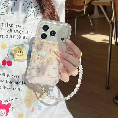 Anime Glasses Girl iPhone 17 Pro Max Case with Chain for Women