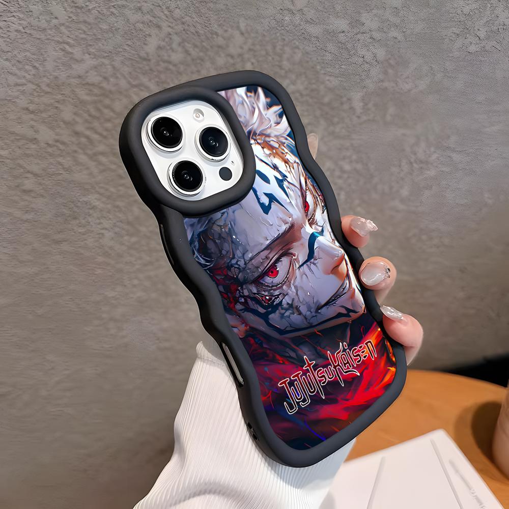 Jujutsu Kaisen Sukuna Mobiele Telefoonhoesje voor iPhone 17 16 15 14 13 12 11 Air Pro Max Plus Golvende Rand TPU Kleurrijke Cover Mobiele Telefoons