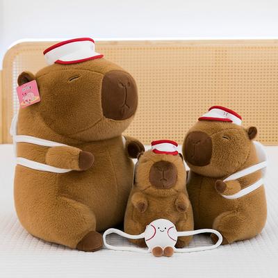Baseball Backpack Capybara Plush Toy Cute Hat Kapibara Doll Doll Gift Exchange