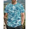 Modisches Herren-Rundhals-Kurzarm-3D-Casual-Farbprint-Casual-Kurzarm-Rundhals-T-Shirt