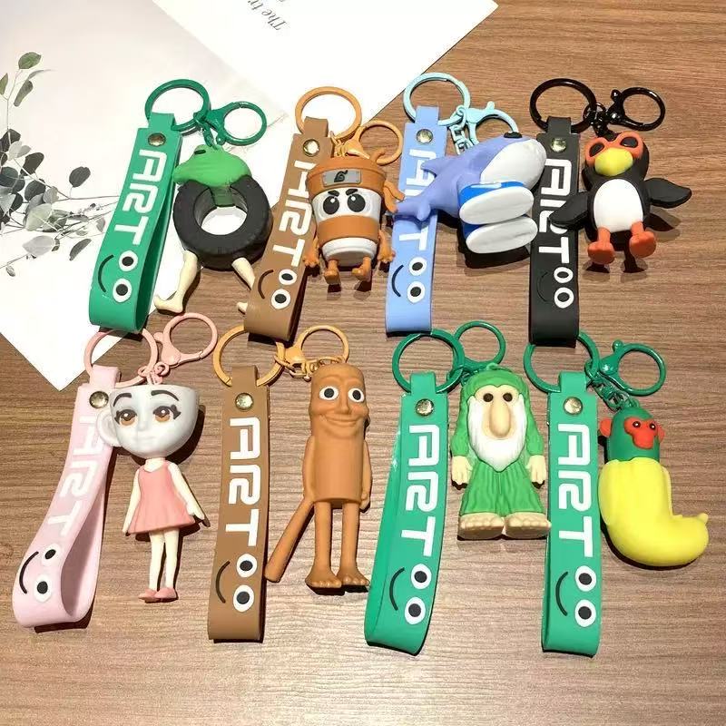 Creative Fun Italian Brainrot Keychain Tralalero Tralala Tung Tung Tung Sahur Ballerina Cappuccino Doll Keyrings Decoration Gift