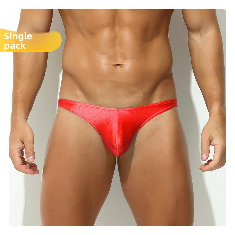 Men's Spring and Summer Solid Color U Convex Large Bag Breathable Low-waisted Briefs