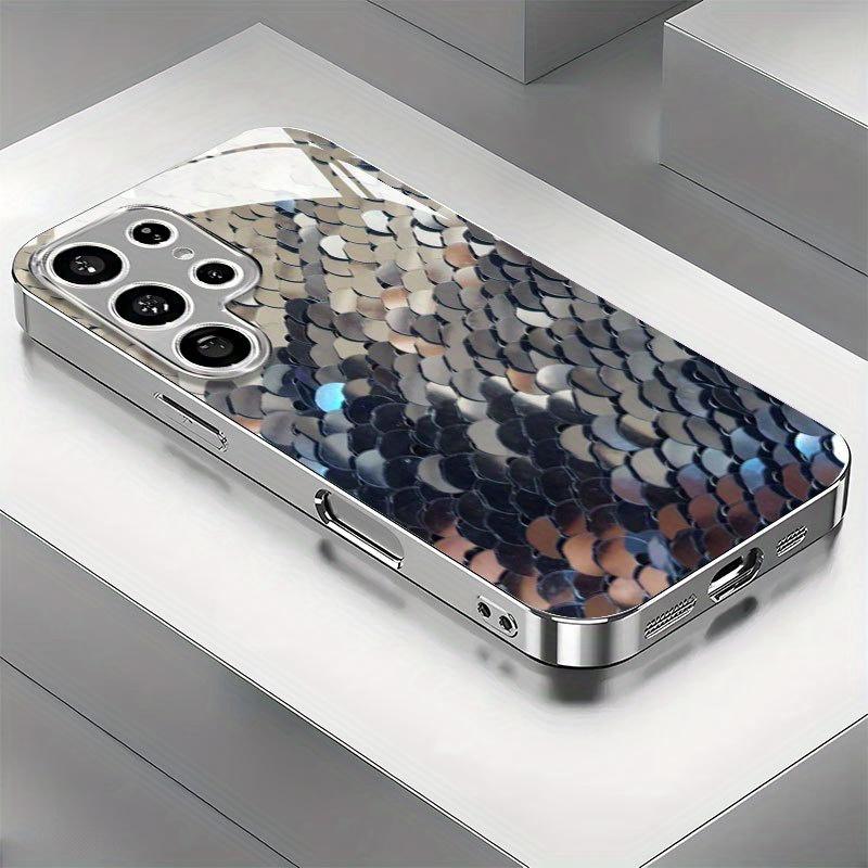 Texture Atmosphere Simplicity High-end Electroplating Glass PhoneCase for Samsung Galaxy S26 S25 S24 S23 S22 S21 FE,Ultra,Plus