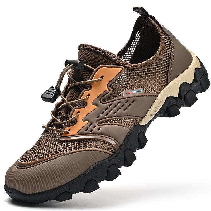 

2025 летняя дышащая сетчатая мужская обувь для спорта и отдыха мужская сетчатая обувь для ходьбы по ручью нескользящая полая обувь для улицы 46