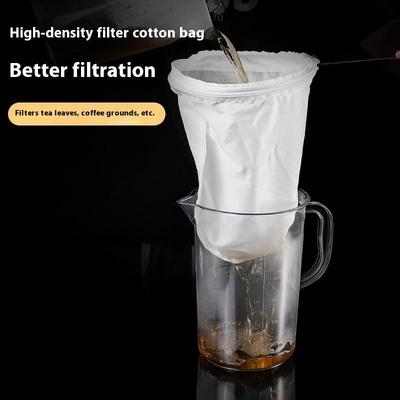Kitchen Supplies Coffee Milk Tea Filter Mesh Multi-function With Handle Steel Ring Filter Bag Reusable Mesh