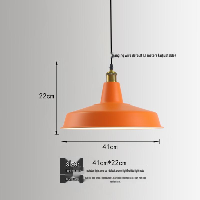 Orange Nordic Industrial Pendant Light for Restaurants & Bars