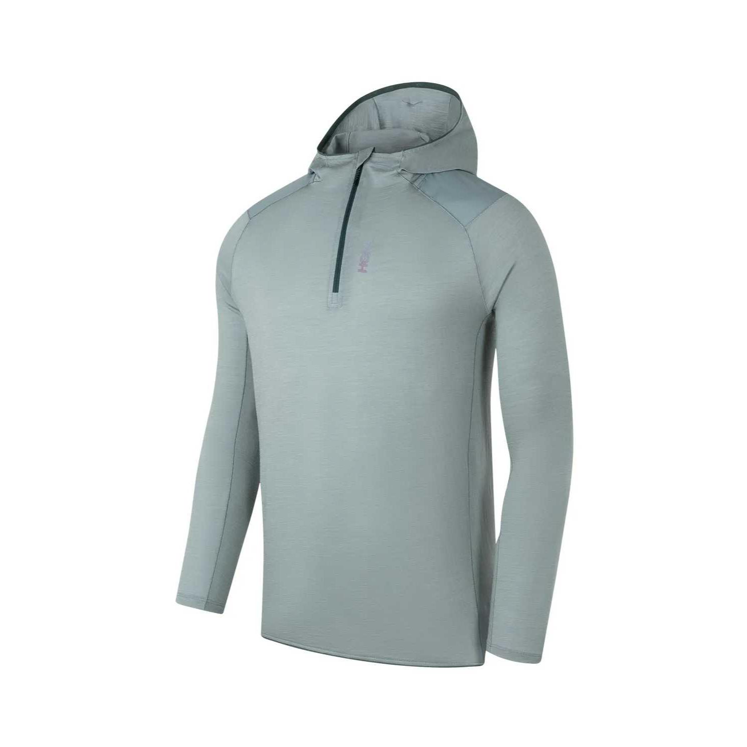 HOKA ONE ONE Solid Color Hooded Long Sleeve T-Shirt Men tops 1182258-RRY S