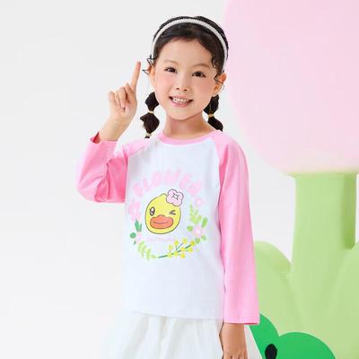 B.Duck Girls' Long Sleeve Cotton T-Shirt