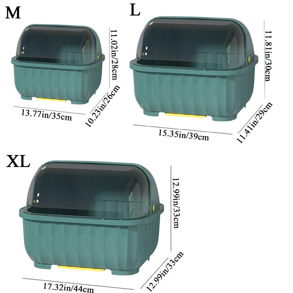Dust Proof Draining Cupboard Cupboard Semi-flip Cover Storage Box Dish Rack Plate Holder Drain Rack