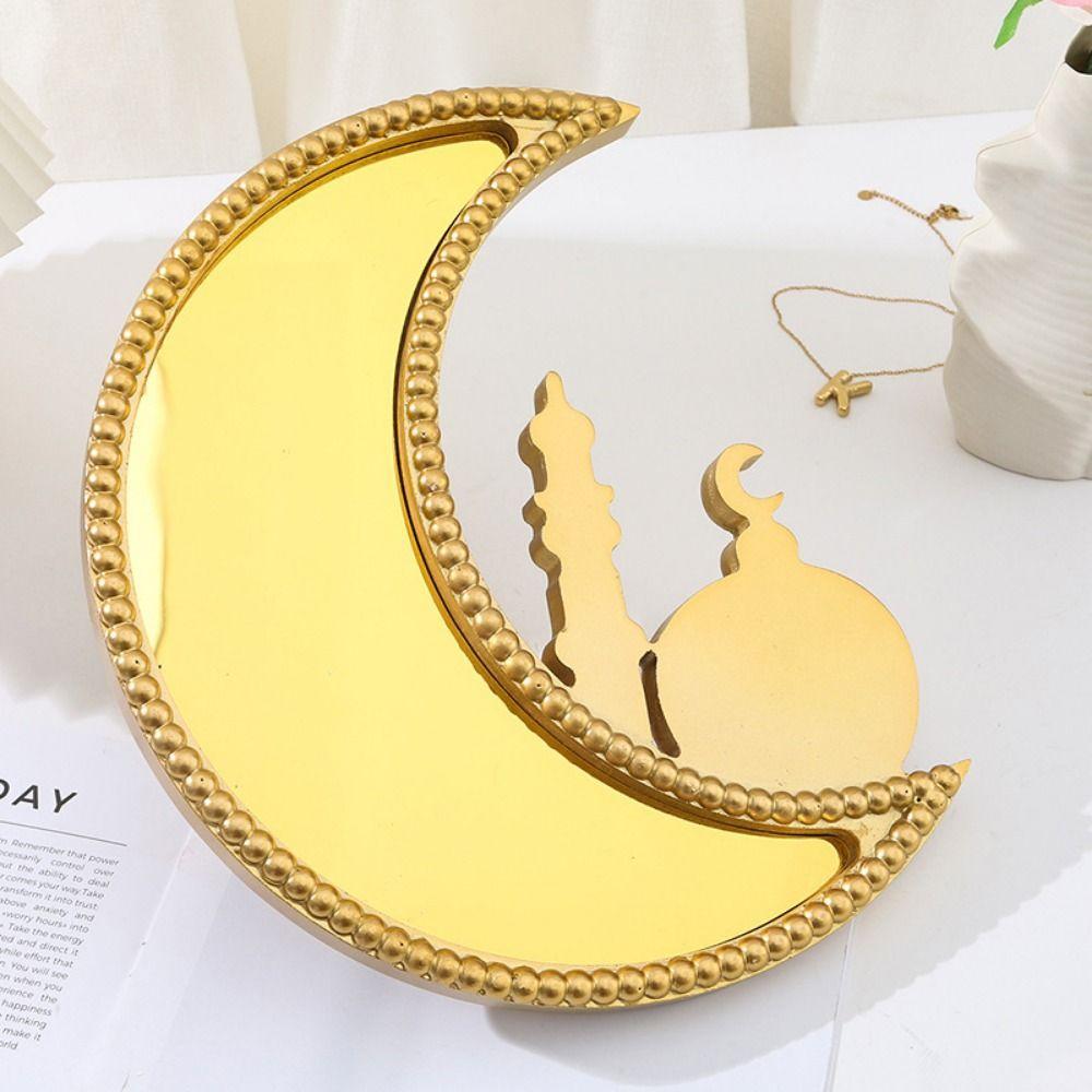 Moon Shaped Moon Food Serving Tray Elegant Eid Candy Dish Ramadan Decorative Tray  Eid Celebration