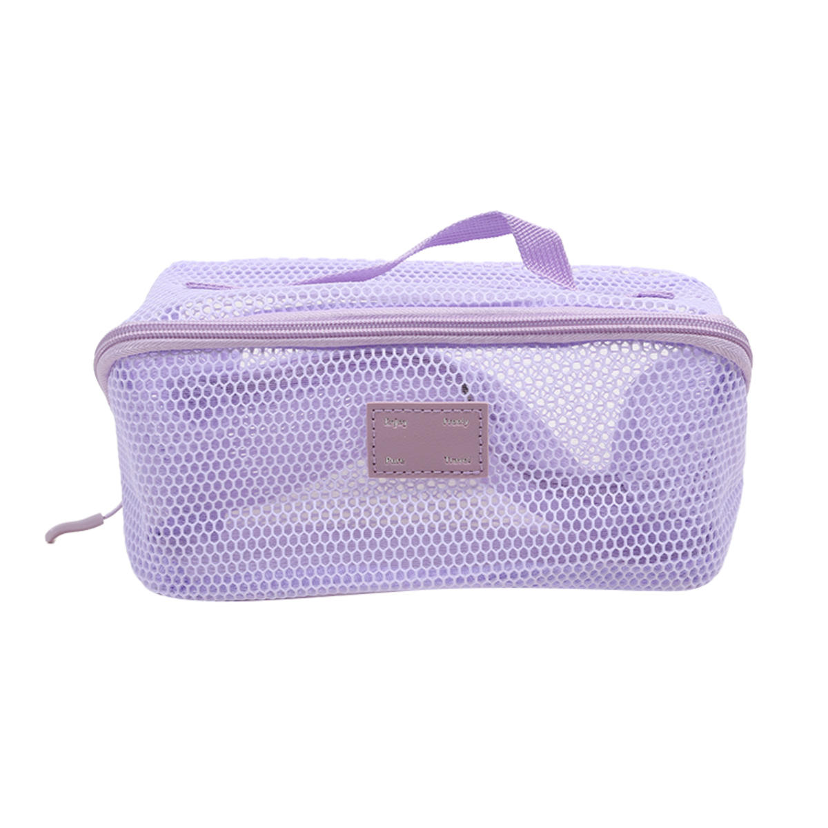 

1PC Large Capacity Polyester Mesh Transparent Cosmetic Bag, Multi-Functional Travel Toiletry Pouch For Women світло-фіолетового кольору