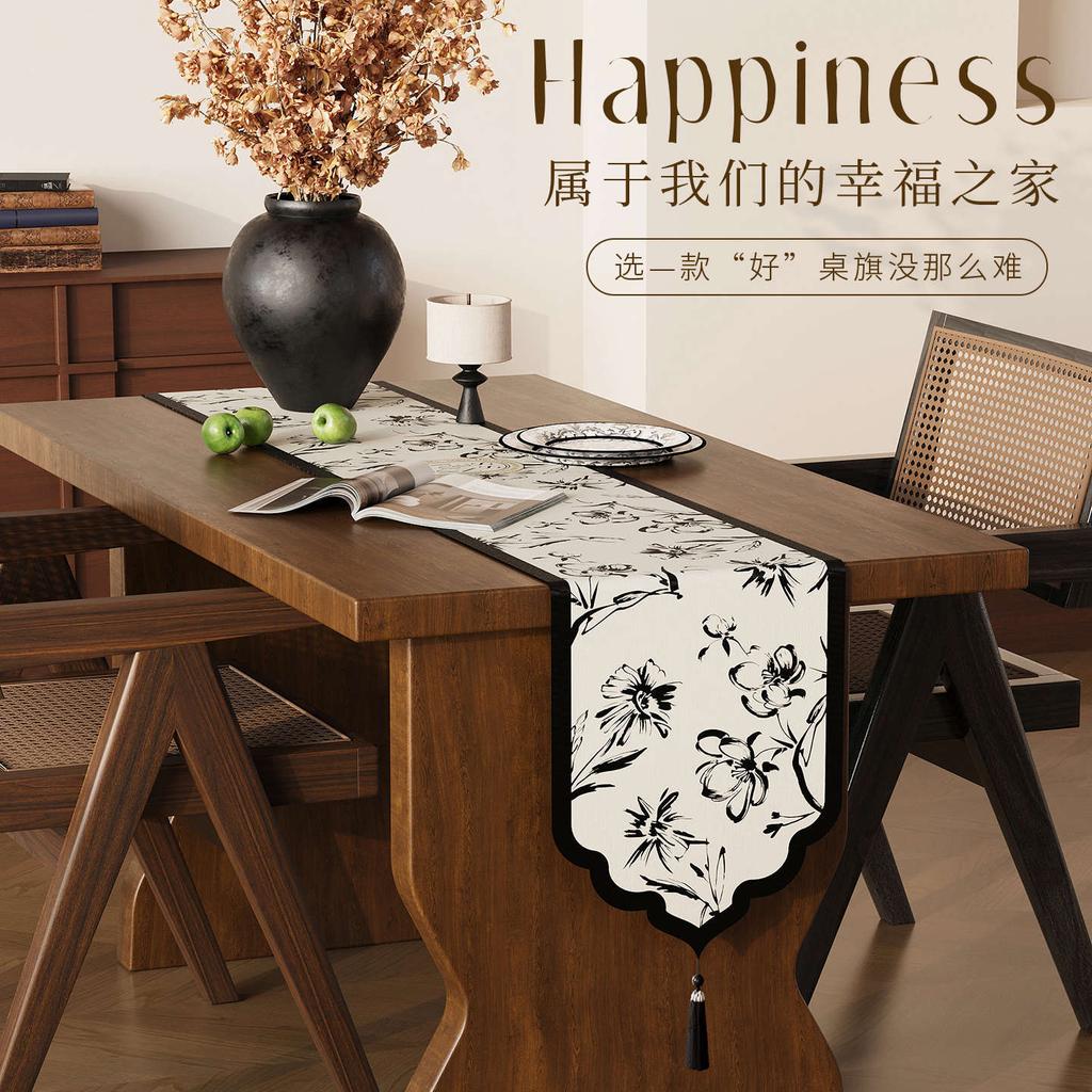 French Retro Table Flag Light Luxury High-End Dining Table Flag Cloth Tea Table Tablecloth Long Cotton And Linen Tv Cabinet Bucket Cabinet Cover Cloth