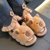 Capybara Slippers Children's Sandals Summer Linen Floor Shoes Indoor Breathable Home Slippers Anti-slip Cartoon Slippers