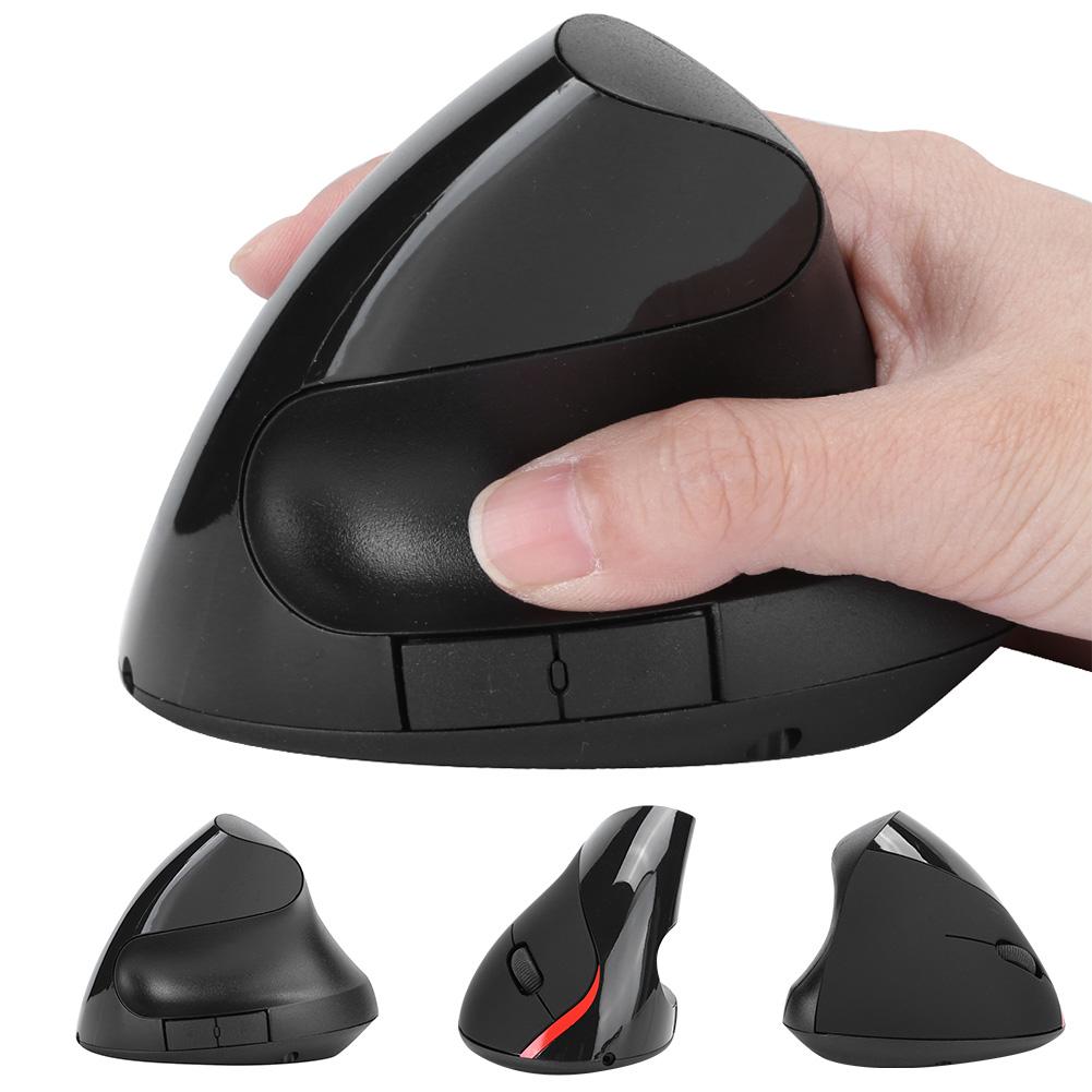 Vertical Mouse Black Wireless Office Gaming Rechargeable Computer Accessories HH‑111