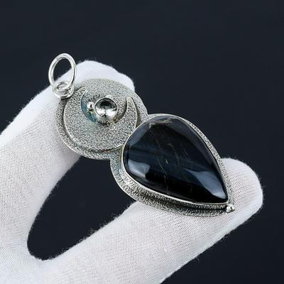 Neon Blue Apatite, Blue Topaz Gemstone Pendant, 925 Sterling Silver Pendant, Handcrafted Natural Necklace, Healing Jewelry Gifts For Her