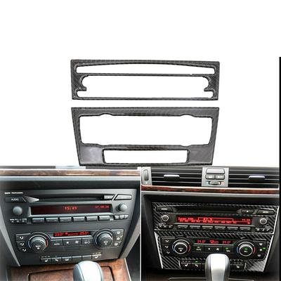 For BMW 3 Series E90 E92 E93 2005-2012 Car Carbon Fiber Look Air Conditioning CD Control Panel Trim Sticker Decal
