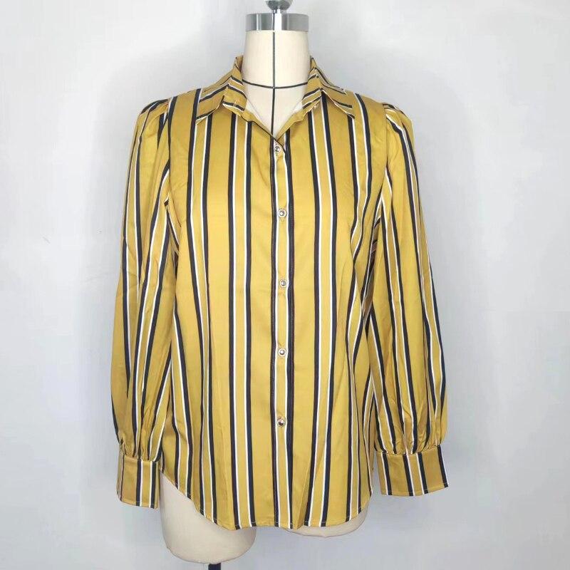 Fashion Striped Shirts Spring And Autumn Long Sleeve Blouse Women Casual Loose Button Shirt Turn Down Collar Clothes 26478