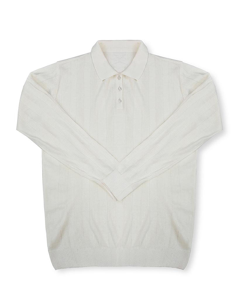 DEVERRMAN Textured Polo Knit (White)