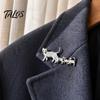 Cat Lapel Pin Family Brooch Pin, Golden Silver Plated Alloy Kitten Animal Shape Badge Jewelry for Clothing Bags Hats Daily Wear