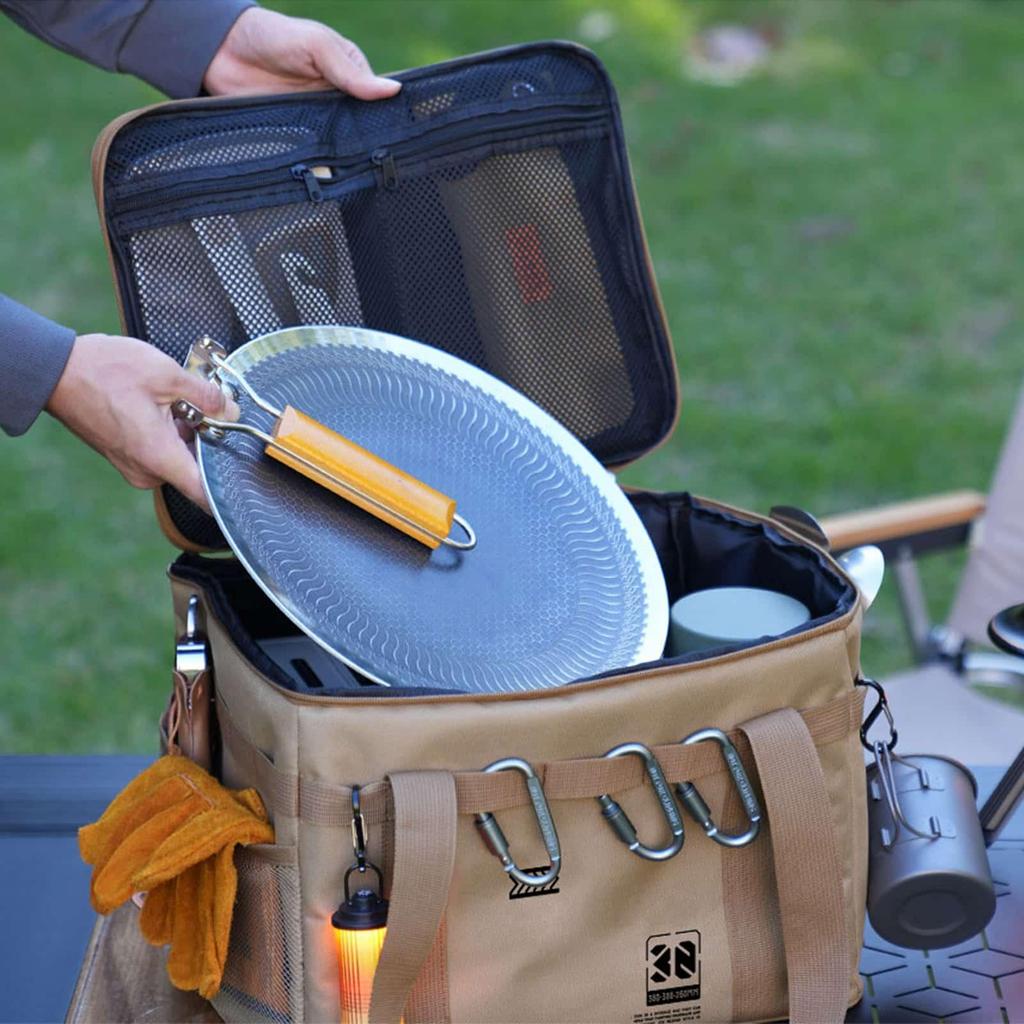Camping Organizer Bag 30L Large capacity Insulated Folding Box for Picnic Tableware  Field Equipment Waterproof  Storage bags