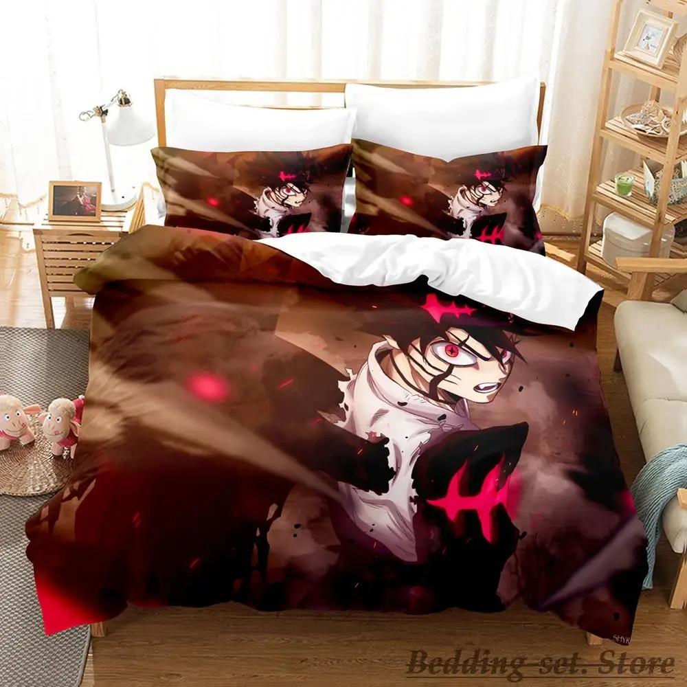 Black Clover Bedding Set Single Twin Full Queen King Size Bed Set Adult Kid Bedroom Duvetcover Sets Anime Parure De Lit Bed