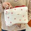 Quilted Cott Ladies Travel Storage Bag Retro Cherry Women's Cosmetic Bags Cute Design Girls Pencil Case Makeup Bag Handbags