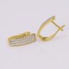 Paved Clear Stone Huggie Hoop Earrings for Women Elegant Gold Tone Earrings for Daily Party and Wedding Jewelry