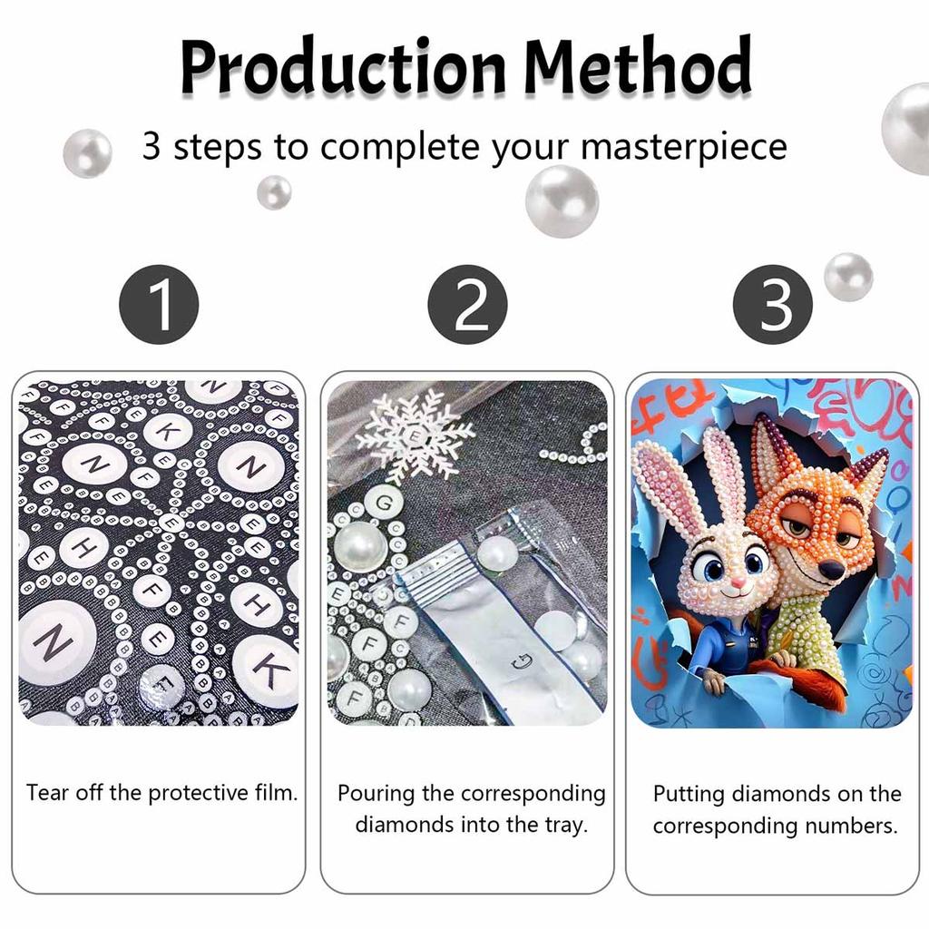 Disney DIY Pearl Painting Judy and Nick Decorative Painting Creative Ornaments Friends Gifts Desktop Furnishings Home Decoration