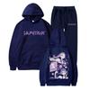 Unisex Hooded Sweatshirt Set Kpop Style Printed Loose Fit Winter