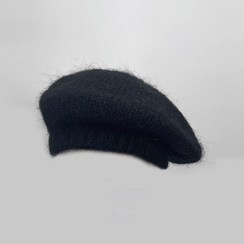 Mohair Woolen Hat for Female Painters Warm and Revealing Small and Large Head Circumference  Fashionable and Versatile  Winter Beret
