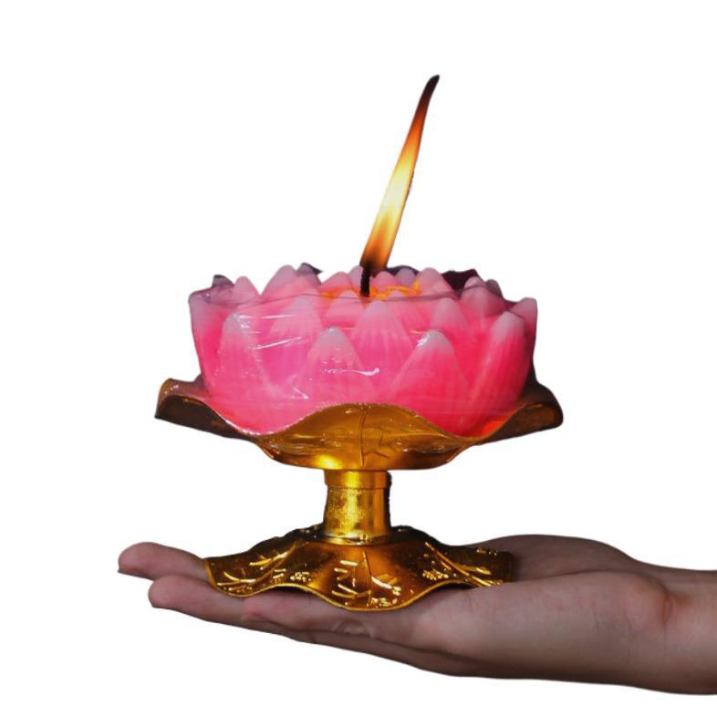 Lotus Lamp Candles: Red Floating Votive Lotus Candles Gift Box