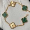 Nuova Versione Bracciale Quadrifoglio Cinque Fiori Agata Rossa Naturale Madreperla Bianca Bracciale da Donna Bracciale Laser