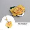3D Rose Rose Flower Bag Keychain PU Leather Entrance Guard Card Holder Bag Hanging Ornament  Travel