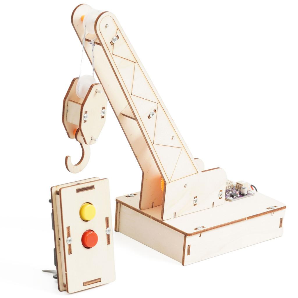 Expérience Scientifique DIY Grue à Commande à Distance par Induction Infrarouge Matériau en Bois
