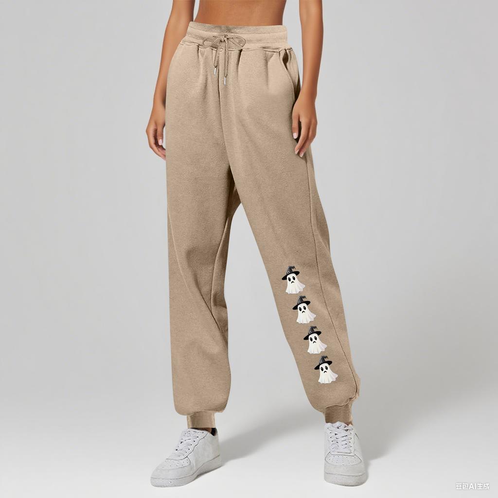 Ladies' Printed Unisex Casual Pocket Drawstring  Pants